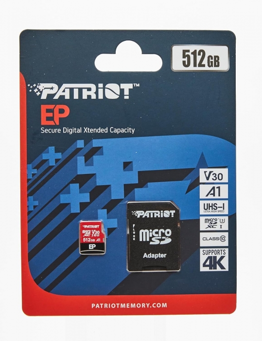 Հիշողության քարտ Micro SD Card PATRIOT 512GB PEF512GEP31MCX EP SDXC V30 (Class 10)