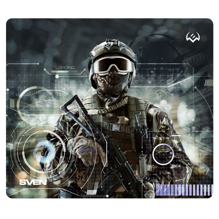 Коврик для мыши SVEN MP-G01S Soldier (Gaming, 230x200x2mm)