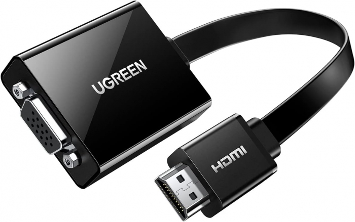 Адаптер Ugreen 90813 (HDMI(M)->VGA(F)+3.5m Audio, Black)