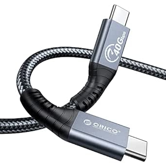 Cable Orico TBZ4-08-GY-BP (Thunderbolt 4, up to 40Gbps, up to 100W, 1x8K@60Hz or 2x4K@60Hz, 0.8m)